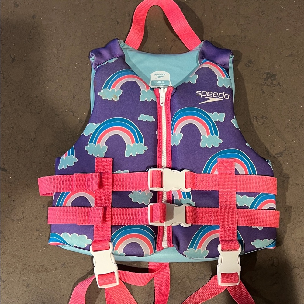Speedo Kids' Purple and Pink Rainbow Life Vest